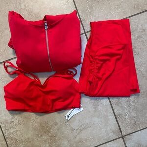 NWT PARAGON Vibrant Red Activewear Set